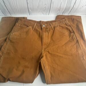 Levi's 568 Carpenter Pants Mens 32x30 Loose Straight Canvas Workwear Brown Jeans